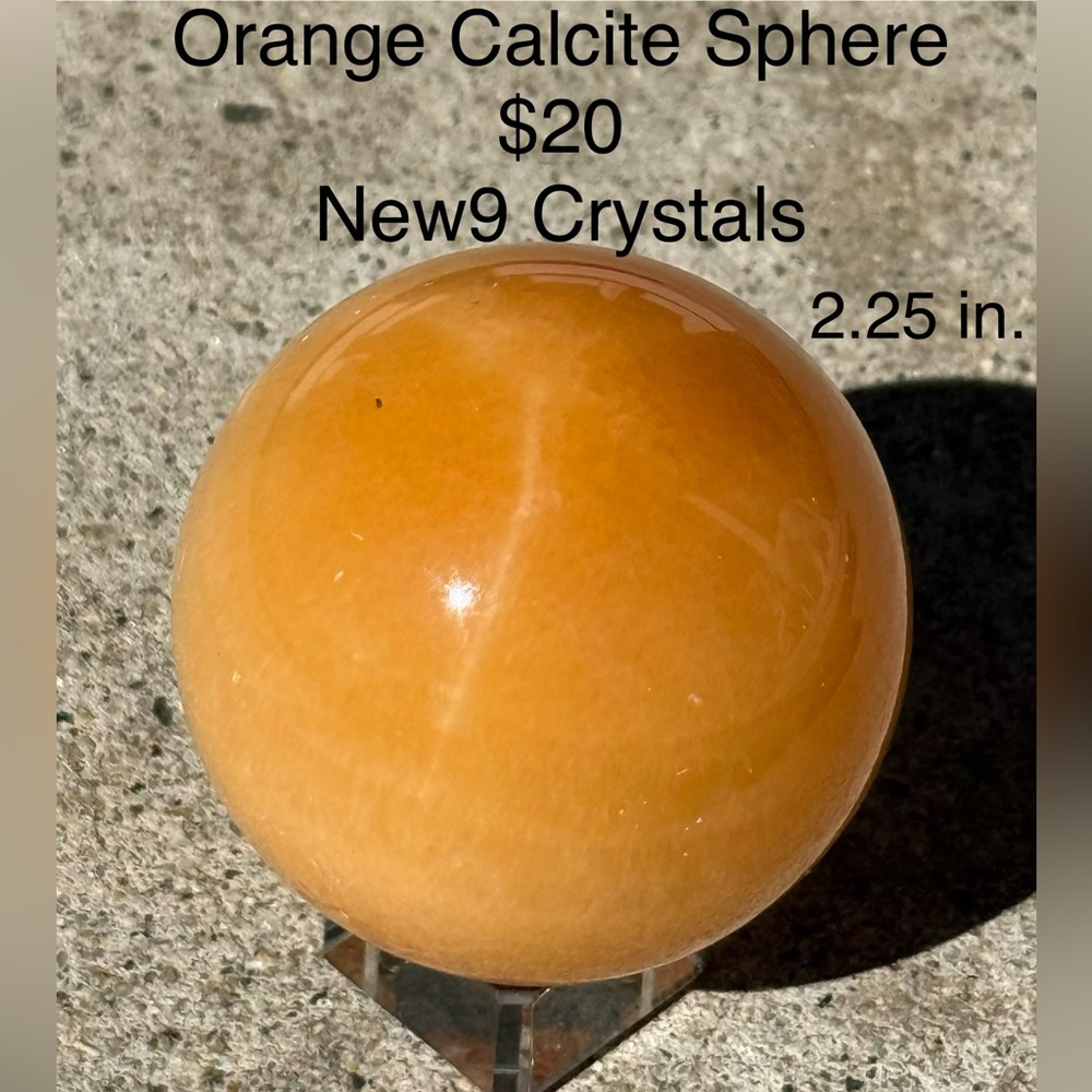 Polished Orange Calcite Crystal Sphere - 2.25 in